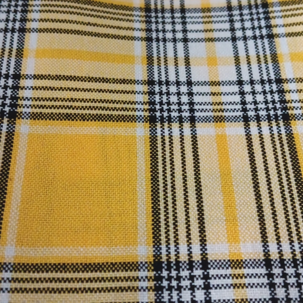 Vintage Handmade yellow plaid tie-back, zip maxi dress. Medium. - Picture 13 of 14